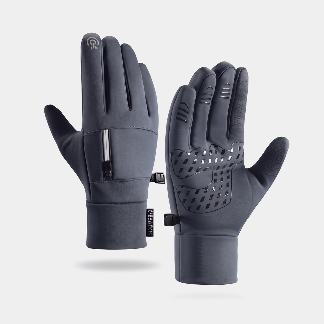 Men's Touchscreen Running Gloves with Zipped Pocket and Non-Slip Palm