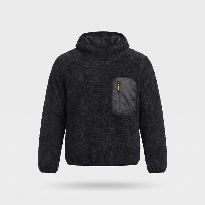 Men's Sherpa Fleece Hoodie with Zipped Chest Pocket