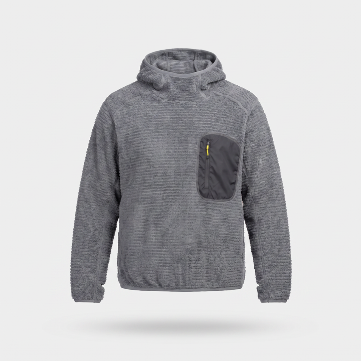 Men's Sherpa Fleece Hoodie with Zipped Chest Pocket