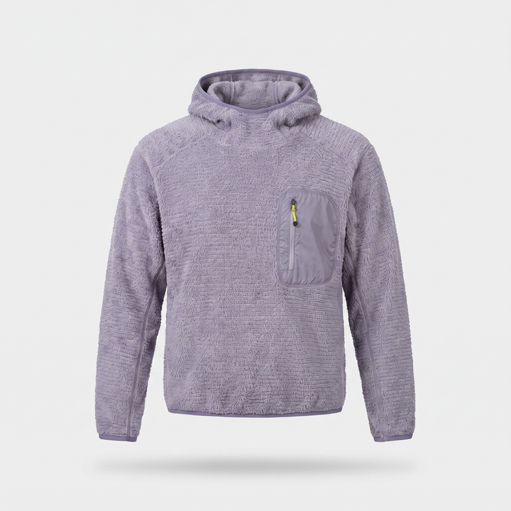 Men's Sherpa Fleece Hoodie with Zipped Chest Pocket