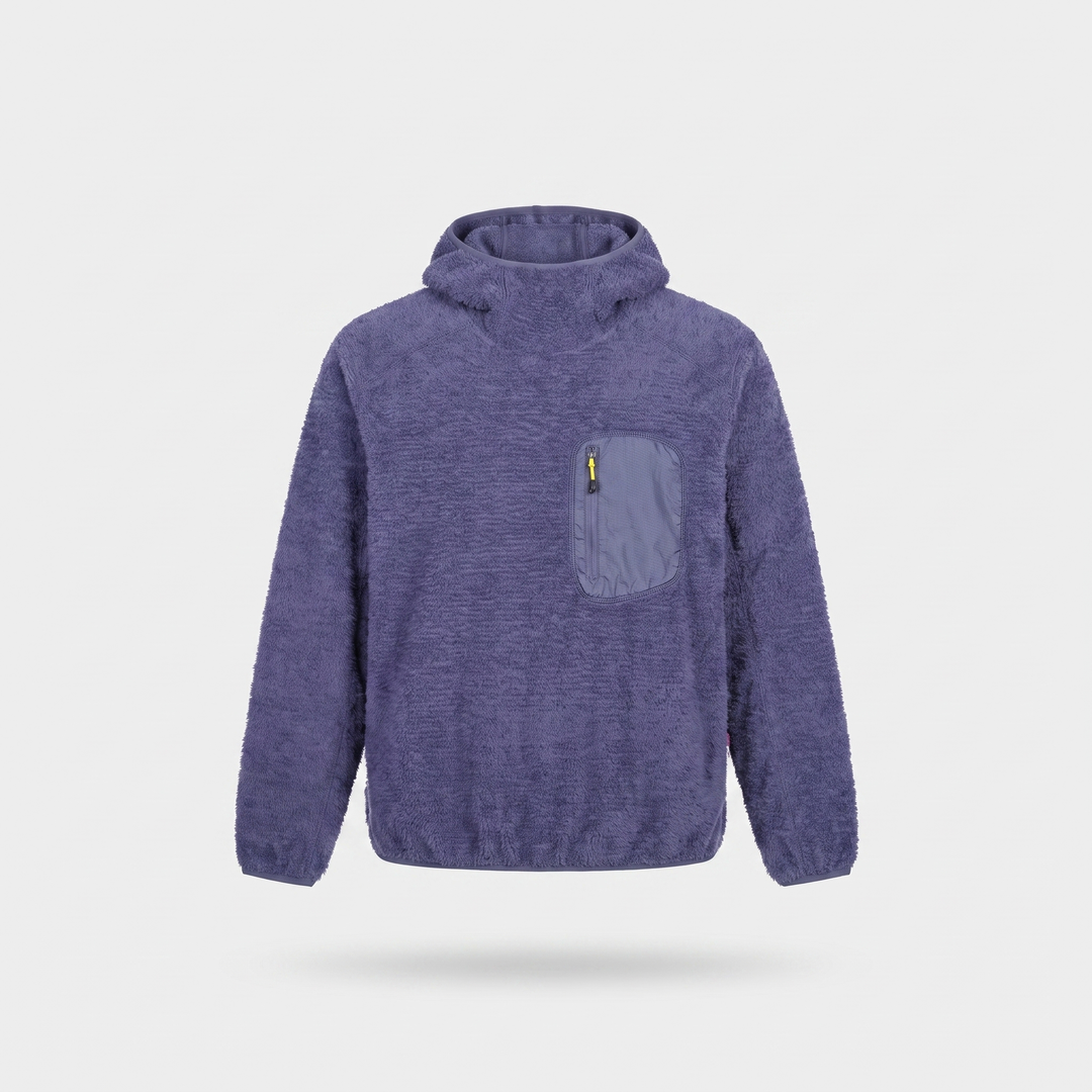 Men's Sherpa Fleece Hoodie with Zipped Chest Pocket