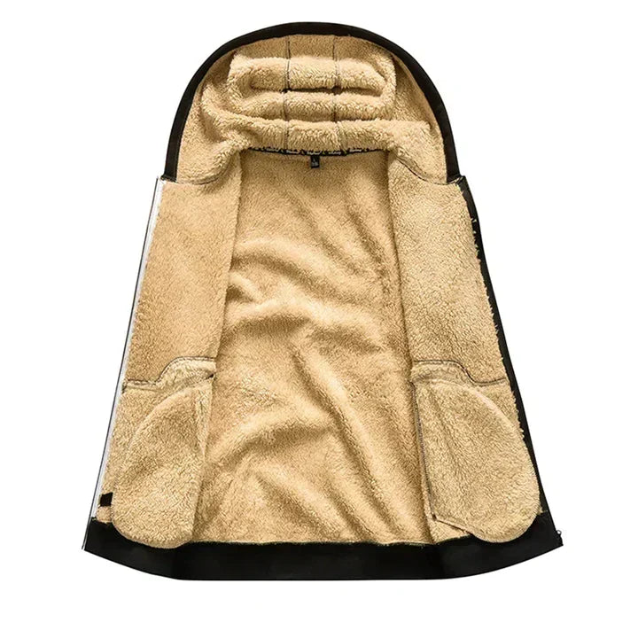 Veste à Capuche Doublée Sherpa et Zippée pour Homme