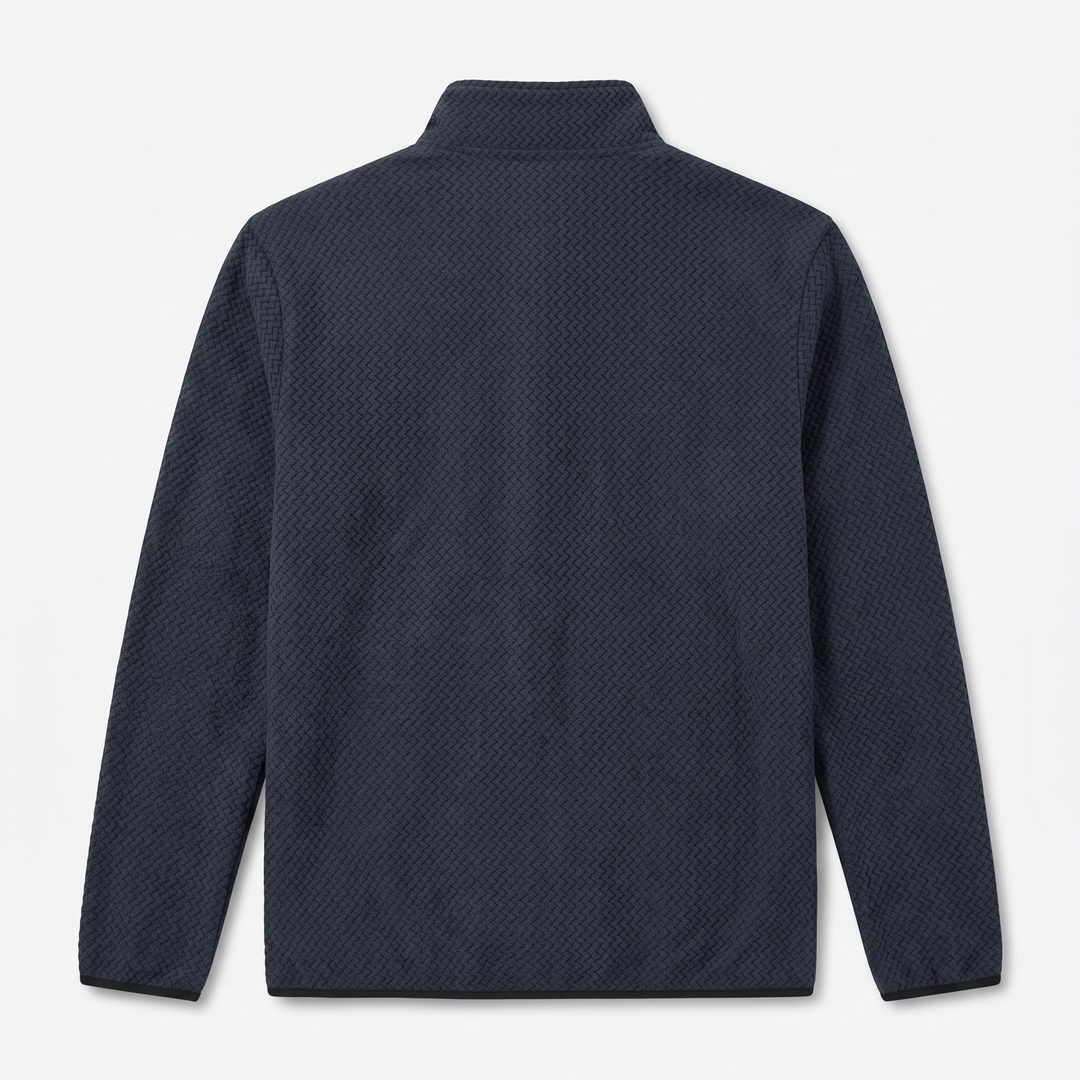 Pull Homme Col Montant Zip Court Polaire Pochette Poitrine