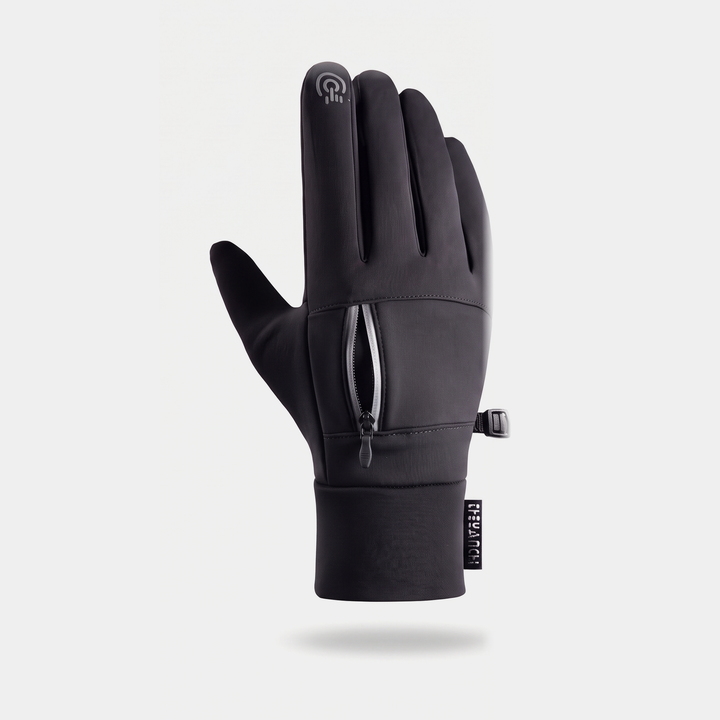 Men's Touchscreen Running Gloves with Zipped Pocket and Non-Slip Palm