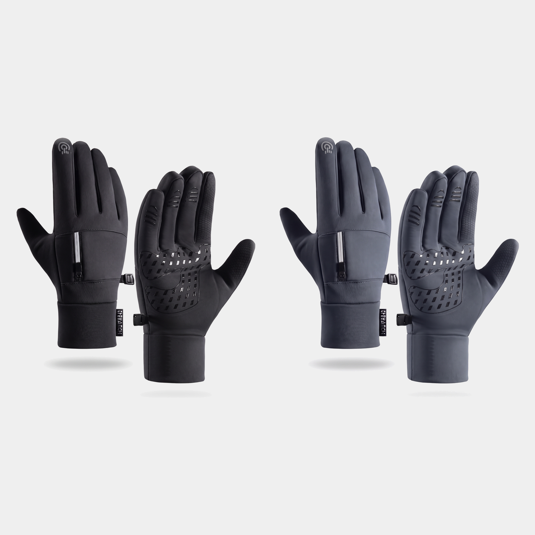 Men's Touchscreen Running Gloves with Zipped Pocket and Non-Slip Palm