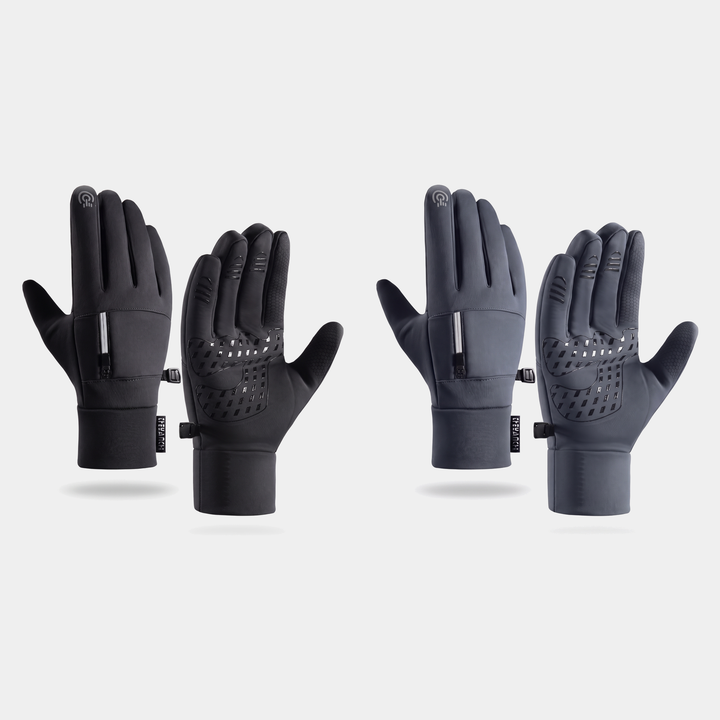Men's Touchscreen Running Gloves with Zipped Pocket and Non-Slip Palm