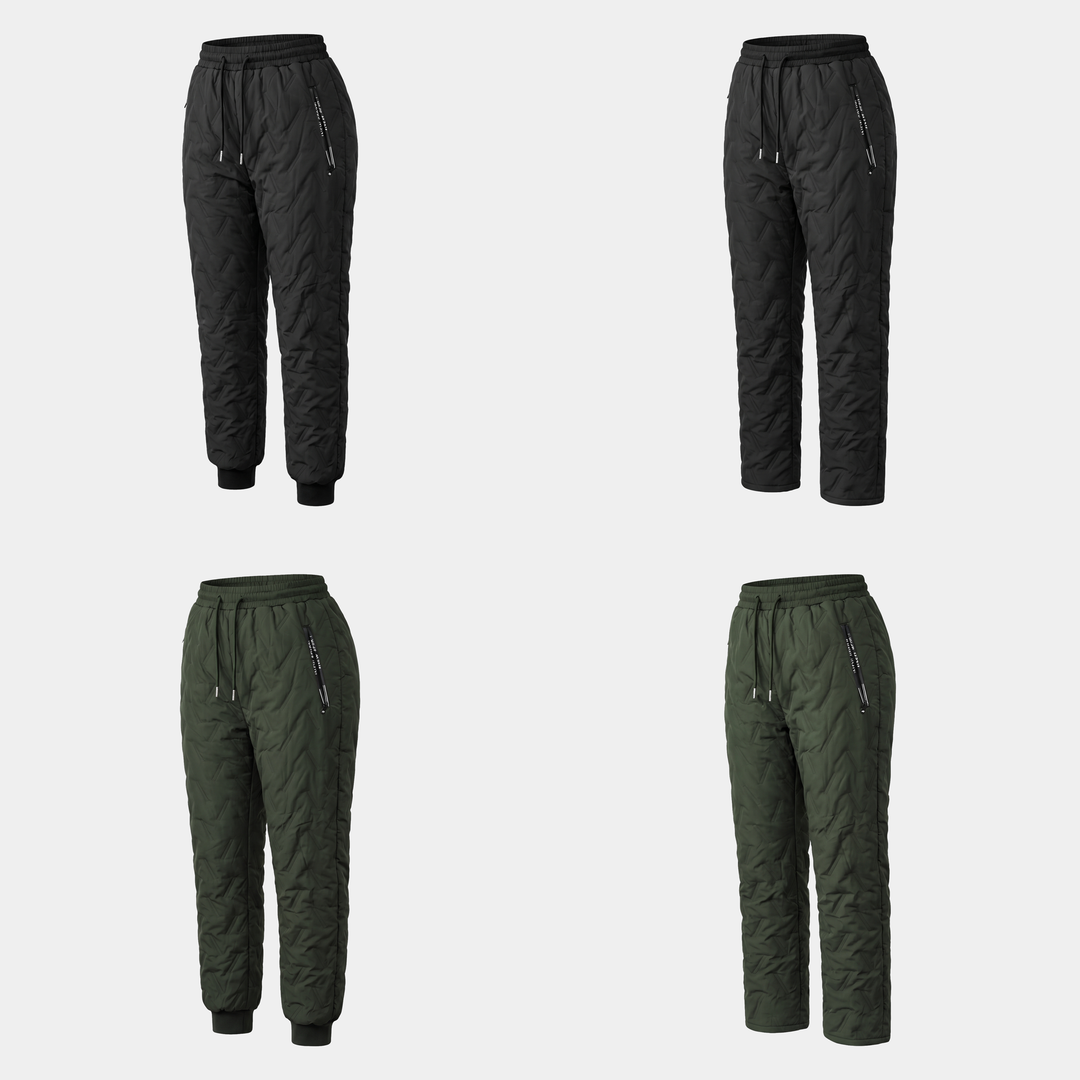 Pantaloni invernali da donna foderati in sherpa, trapuntati, con vita con coulisse