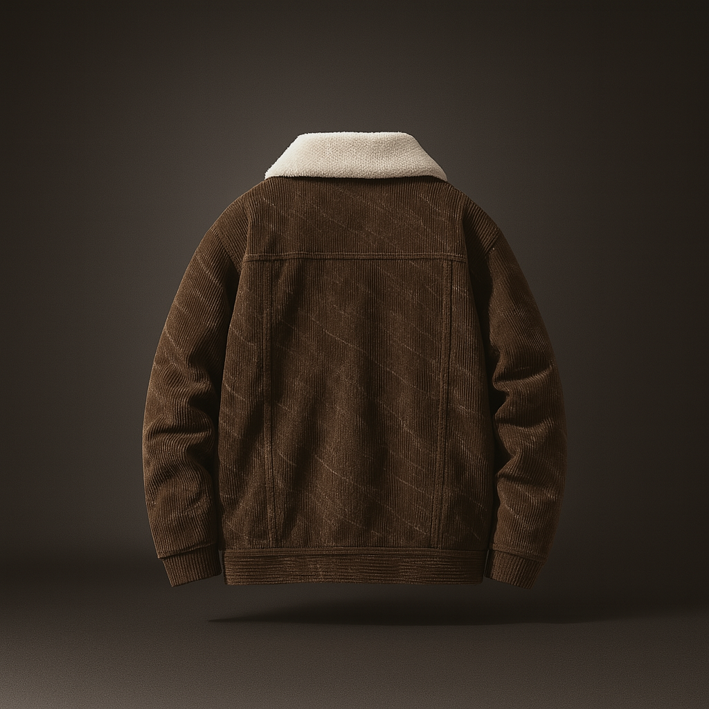 Veste en Velours Côtelé Homme Doublée Sherpa Boutonnée