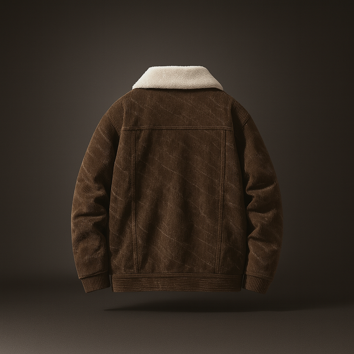 Veste en Velours Côtelé Homme Doublée Sherpa Boutonnée