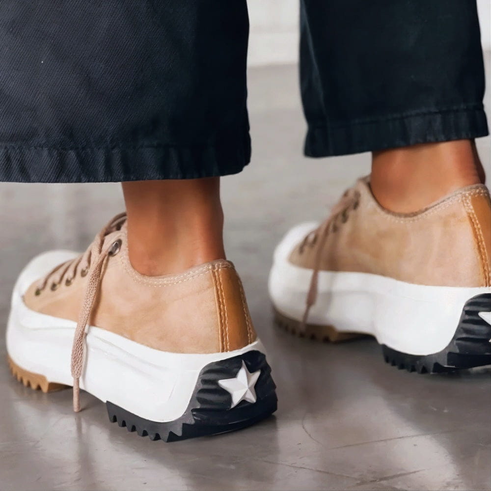 Sneakers da donna in tela con plateau e suola rialzata antiscivolo