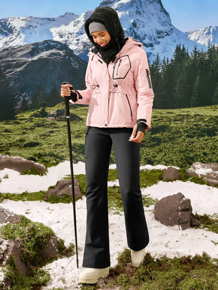 Women's Fleece-Lined Waterproof Flared Ski Pants