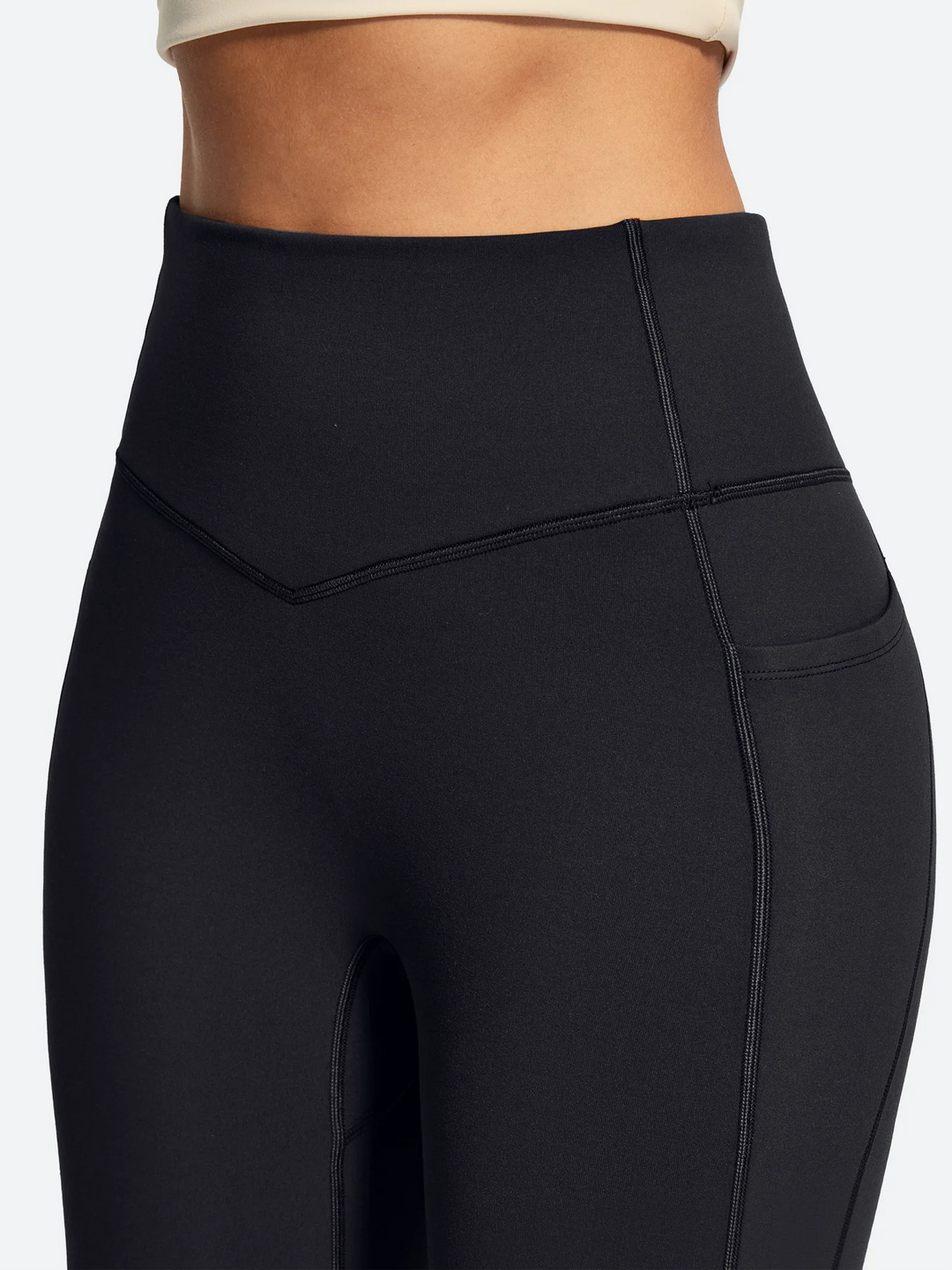 Women's Fleece-Lined Flared Yoga Pants with Pockets