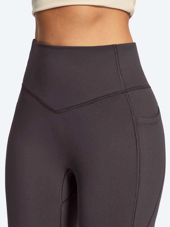 Women's Fleece-Lined Flared Yoga Pants with Pockets