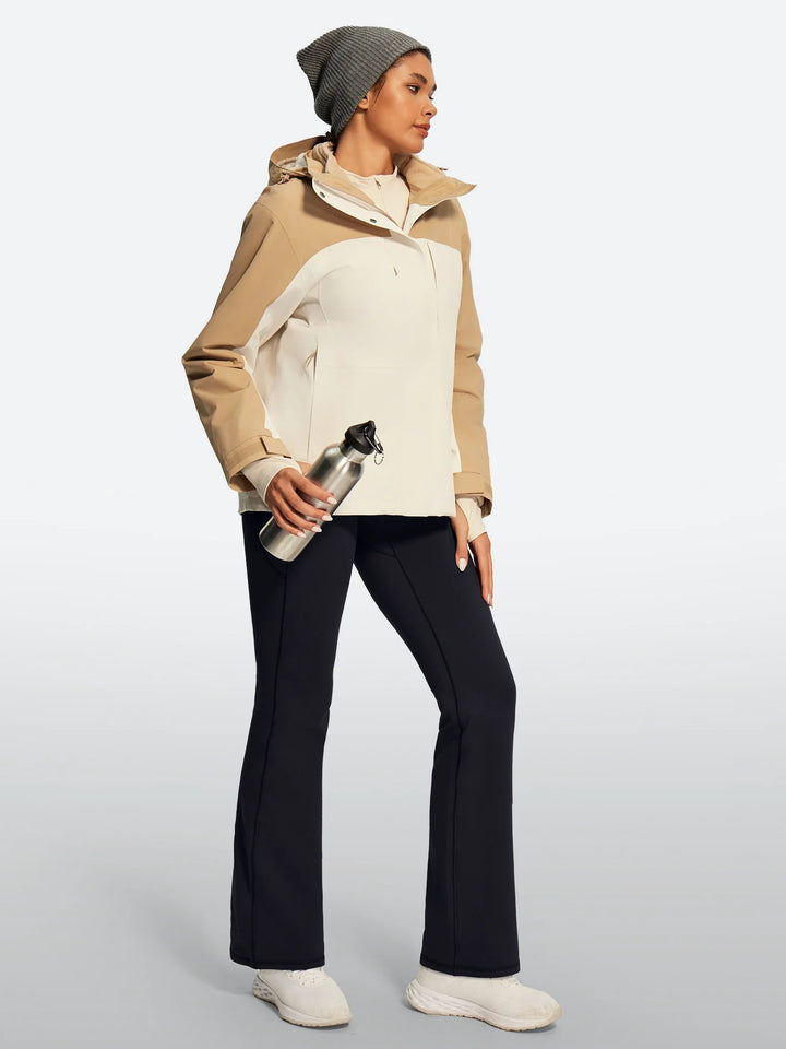 Women's Fleece-Lined Flared Yoga Pants with Pockets