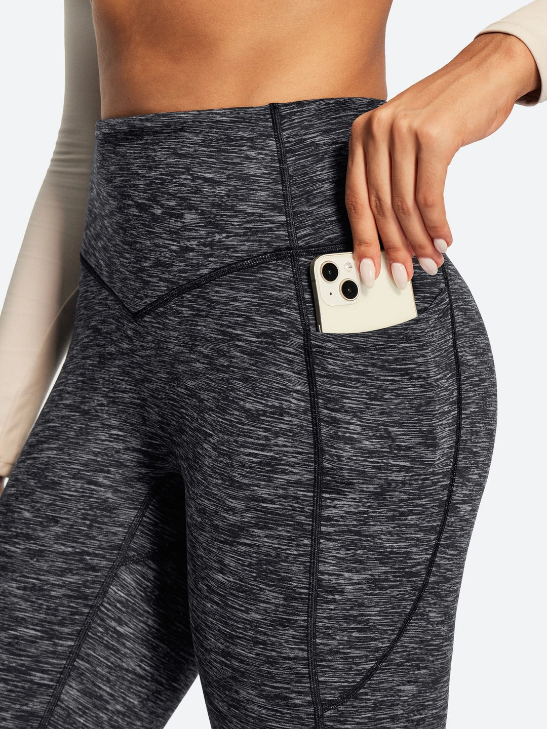 Women's Fleece-Lined Flared Yoga Pants with Pockets