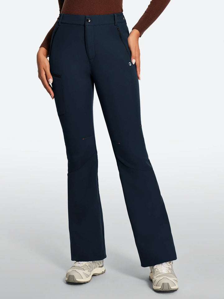 Women's Fleece-Lined Waterproof Flared Ski Pants