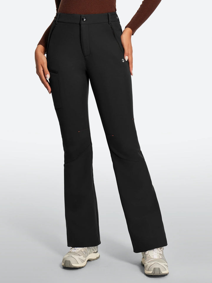 Women's Fleece-Lined Waterproof Flared Ski Pants