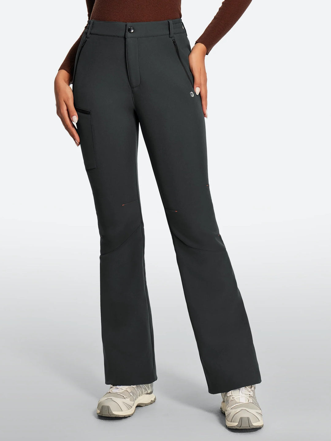 Women's Fleece-Lined Waterproof Flared Ski Pants