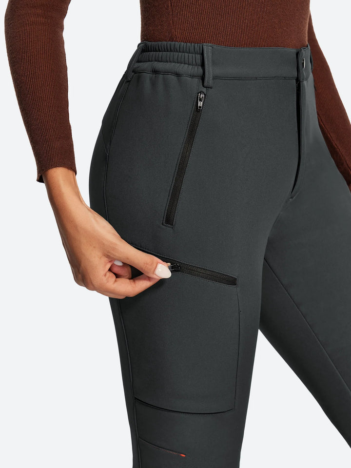 Women's Fleece-Lined Waterproof Flared Ski Pants