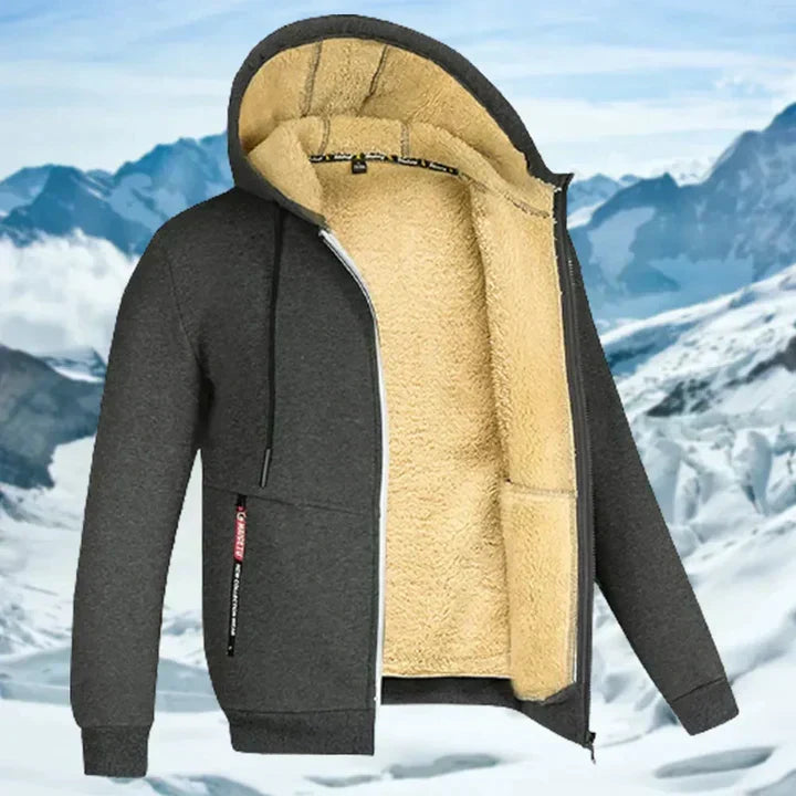 Veste à Capuche Doublée Sherpa et Zippée pour Homme
