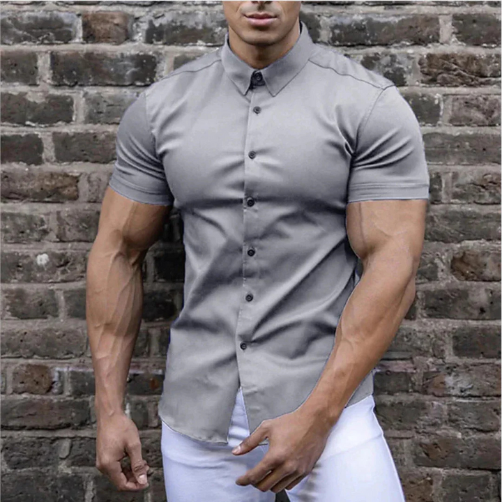 Hommes Chemise Boutonnée Slim | Manches Courtes