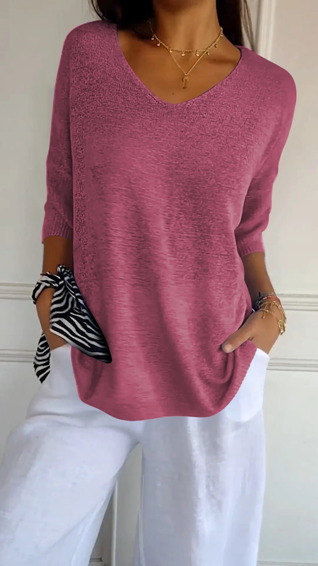 Aini | Top Élégant en Maille à Col V