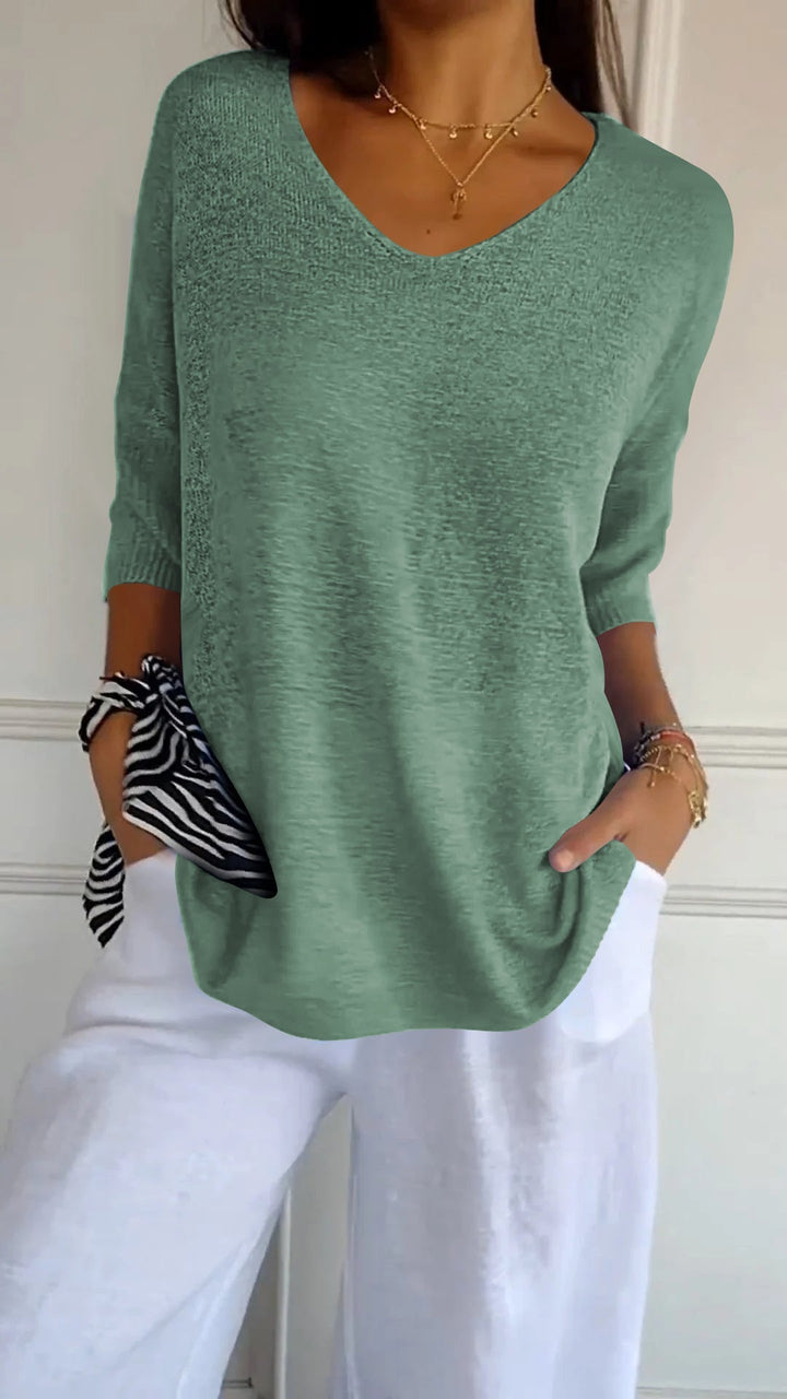 Aini | Top Élégant en Maille à Col V