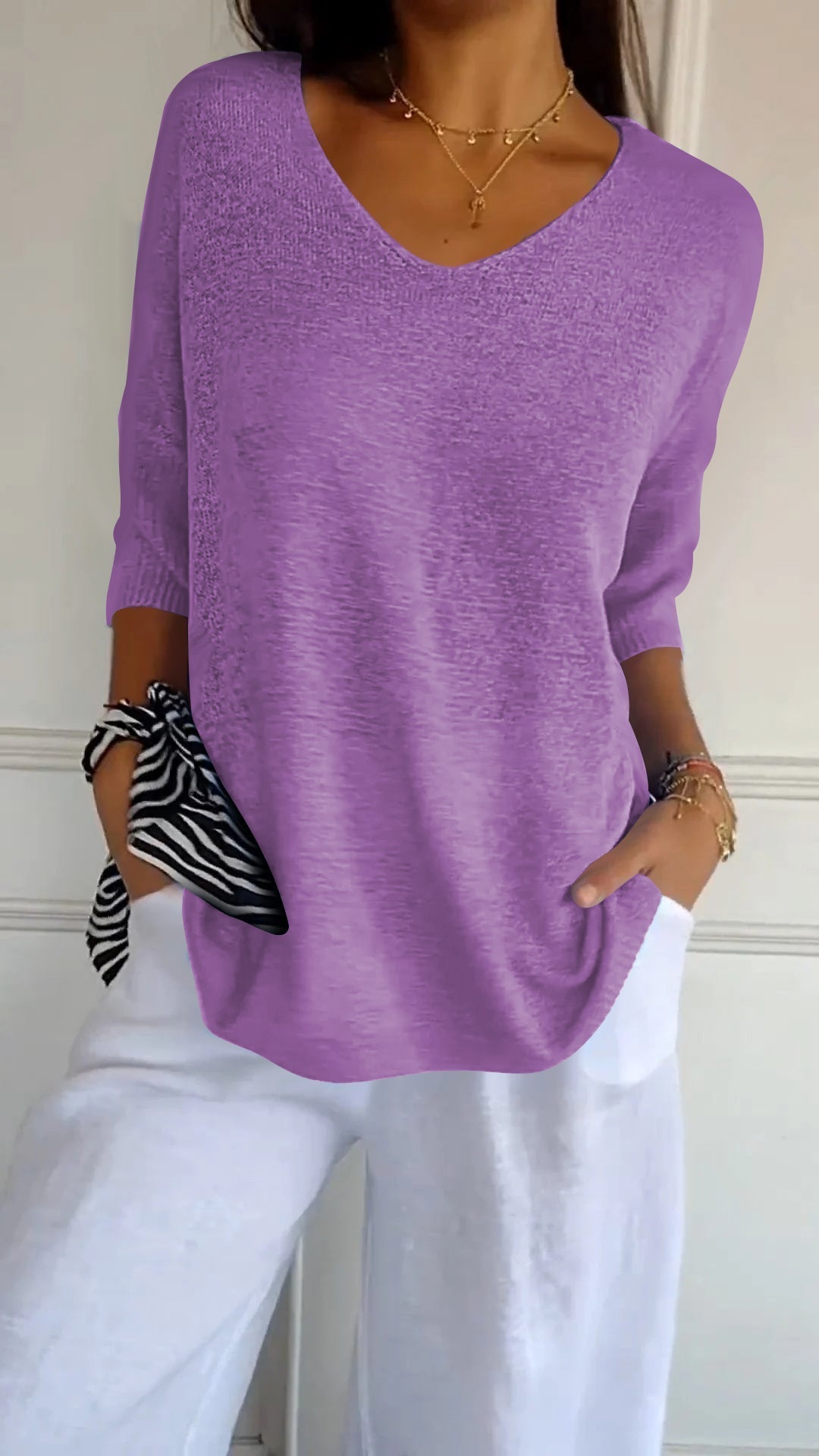 Aini | Top Élégant en Maille à Col V