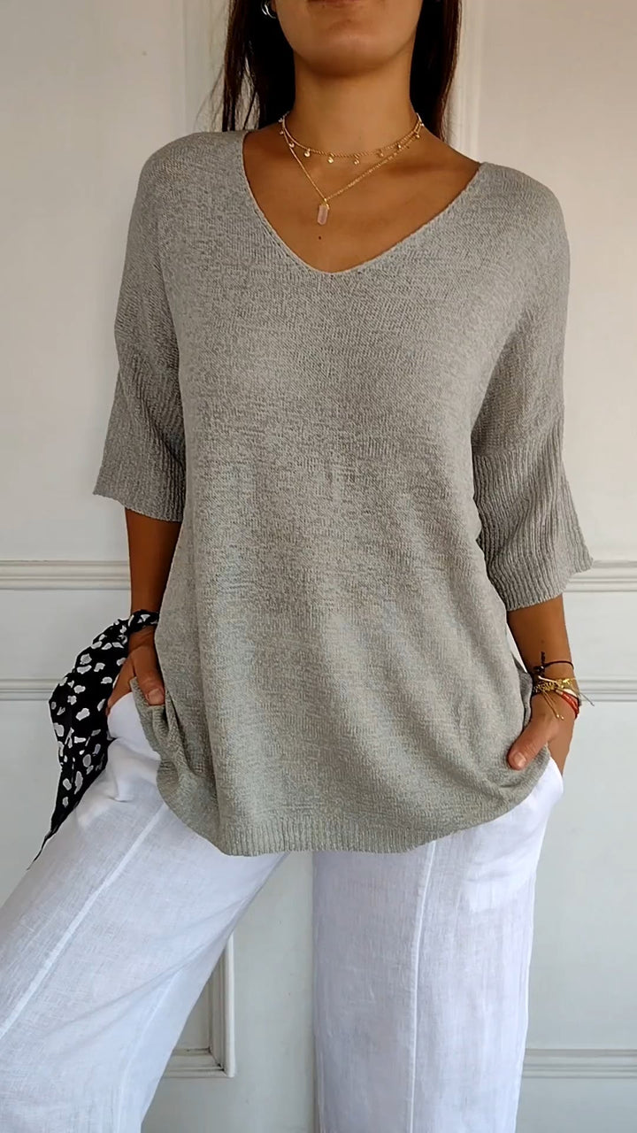 Aini | Top Élégant en Maille à Col V