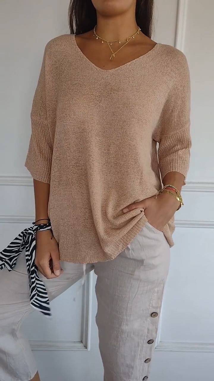 Aini | Top Élégant en Maille à Col V