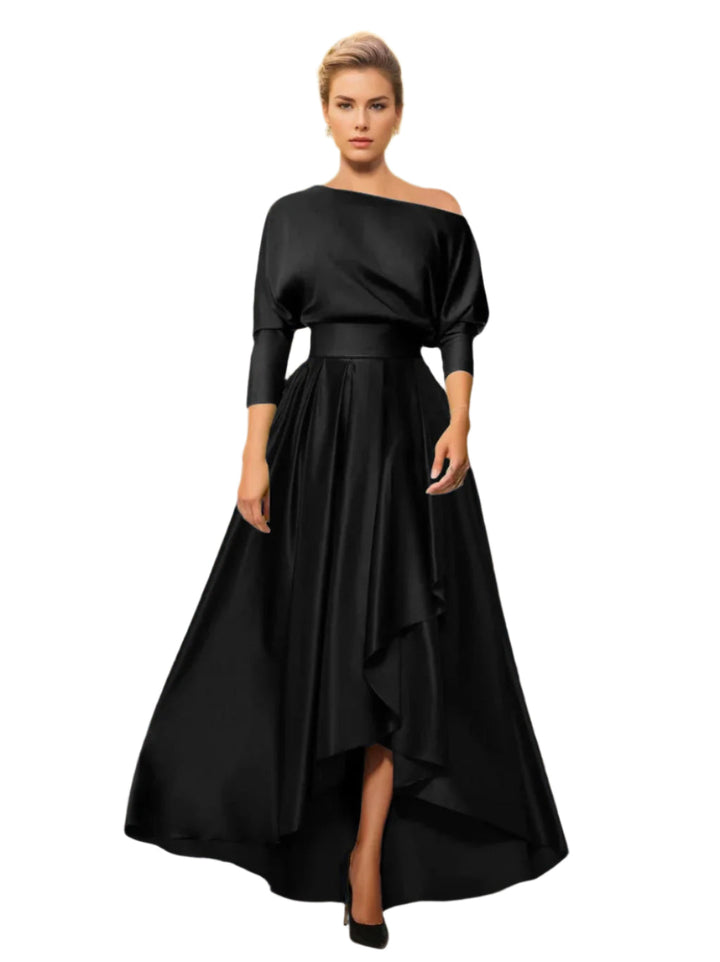 Robe De Mariée Pour Invitée Asymétrique Avec Ceinture À La Taille Pour Femme | Maxi
