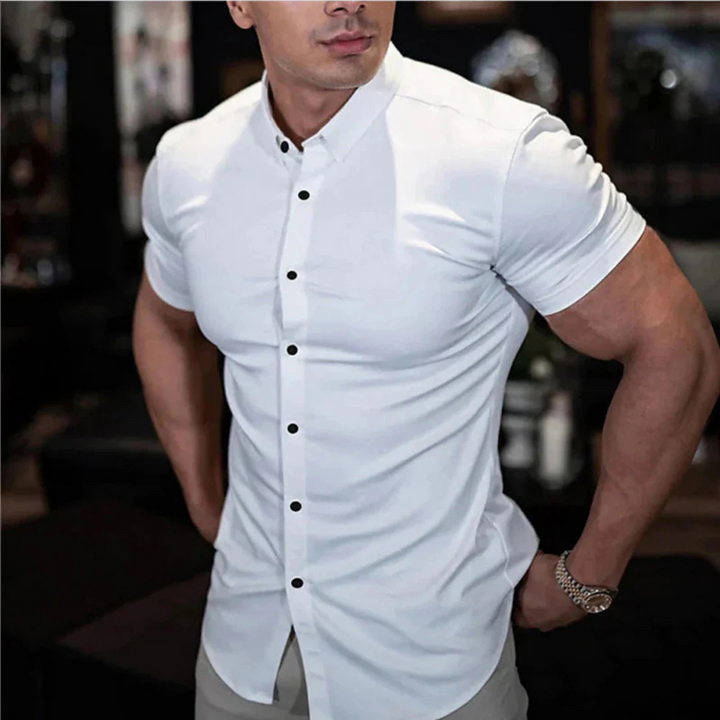 Hommes Chemise Boutonnée Slim | Manches Courtes