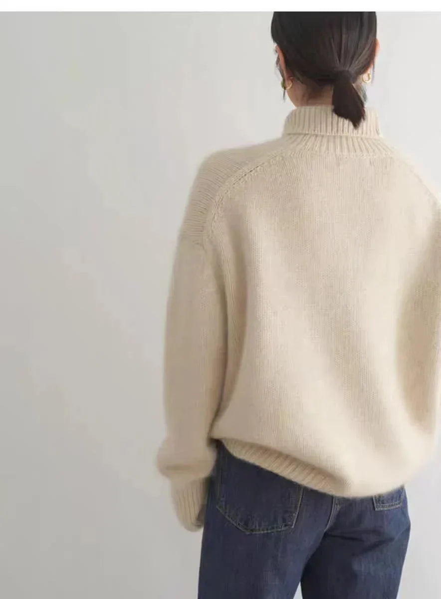 Lisette | Pull Col Roulé Intemporel en Cachemire