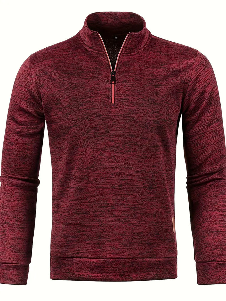 Maglione da uomo in pile con mezza cerniera e collo alto