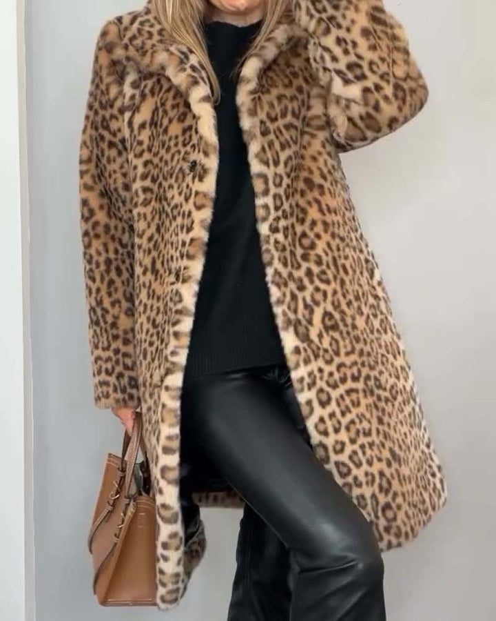 Veste Longue Femme à Imprimé Léopard – Douce Coupe Décontractée