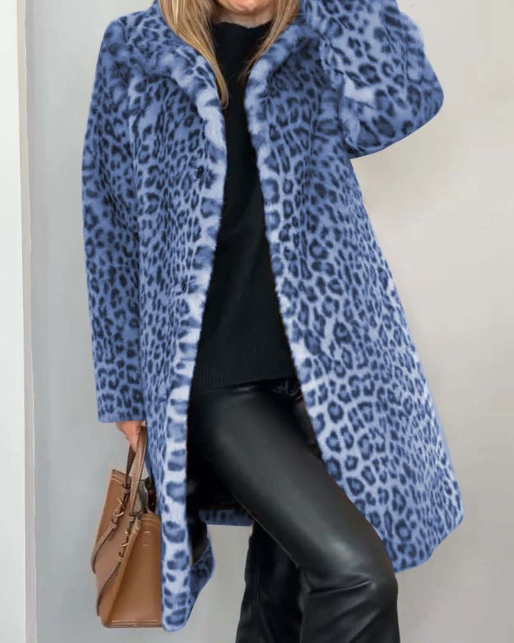 Veste Longue Femme à Imprimé Léopard – Douce Coupe Décontractée