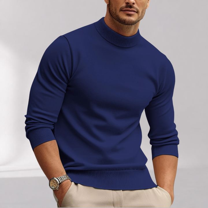 Pull Col Roulé Ajusté Homme en Maille