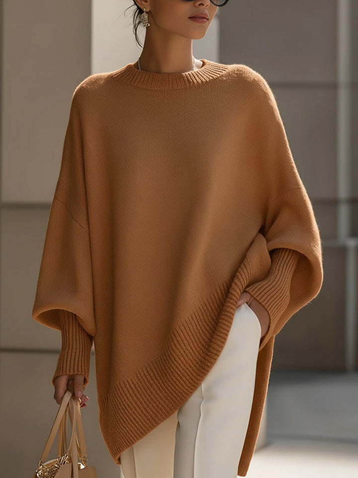 Oversized damestrui van wolmix - asymmetrische zoom