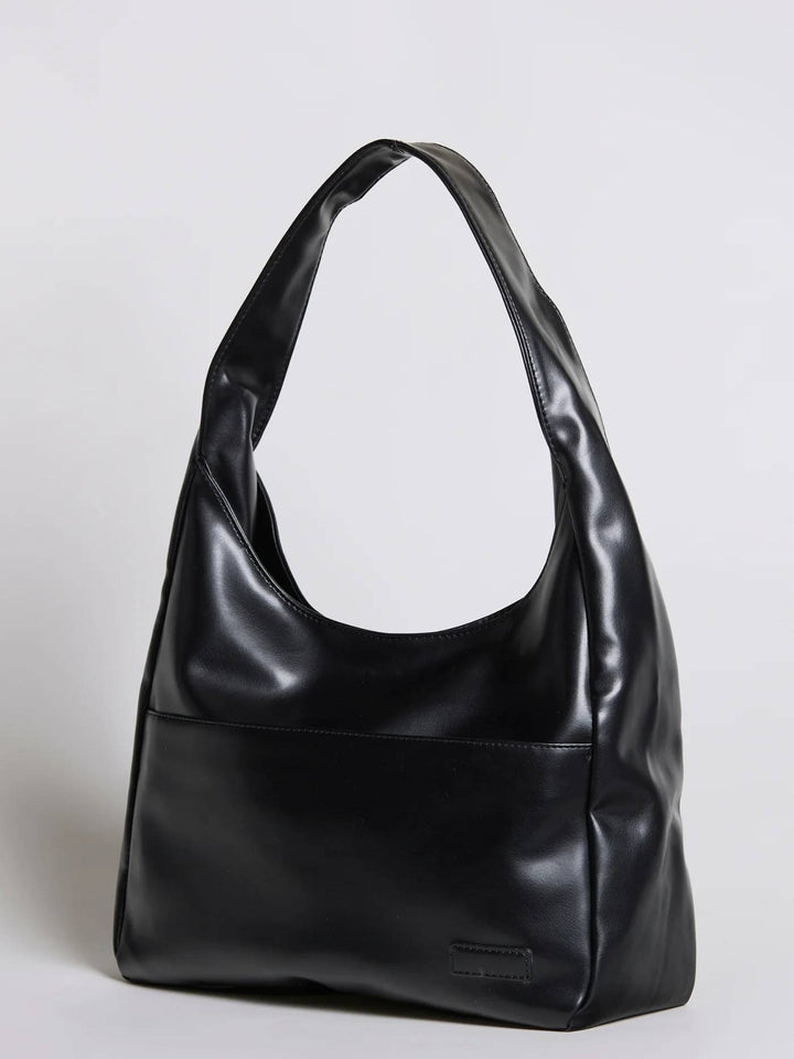 Women's Vegan Leather Hobo Handbag with a Wide Strap
