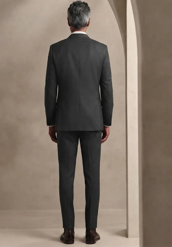 Klassischer Business-Zweiteiler für Herren mit Reverskragen und Hose mit niedrigem Bund