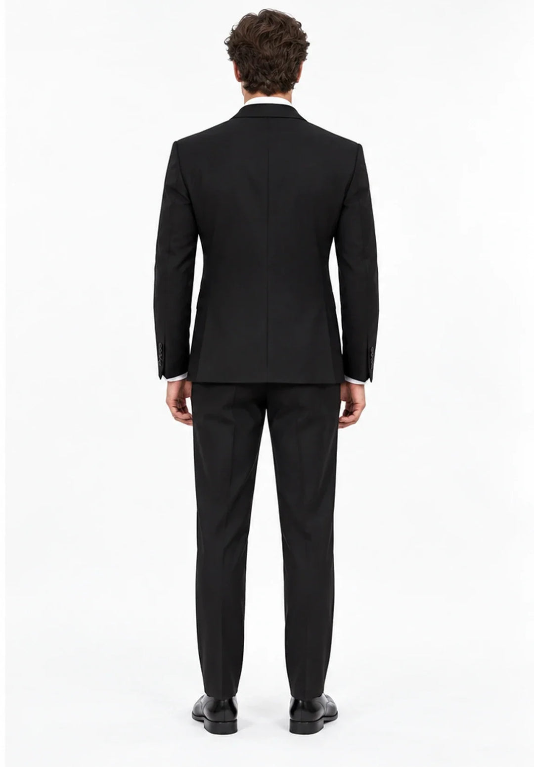 Costume Deux Pièces Homme Coupe Slim avec Design à Panneaux Contrastants et Col Peak