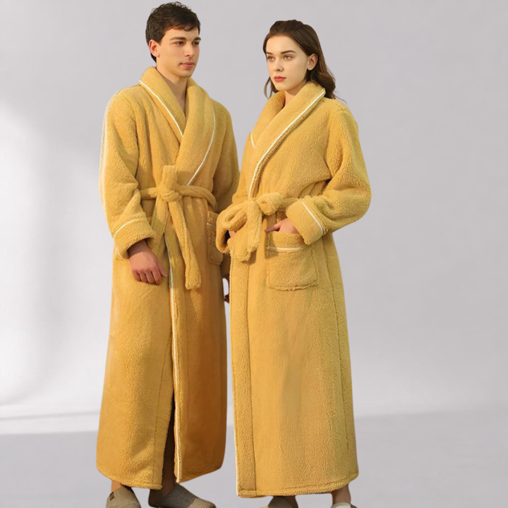 Peignoir Sherpa Unisexe – Col Châle et Ceinture