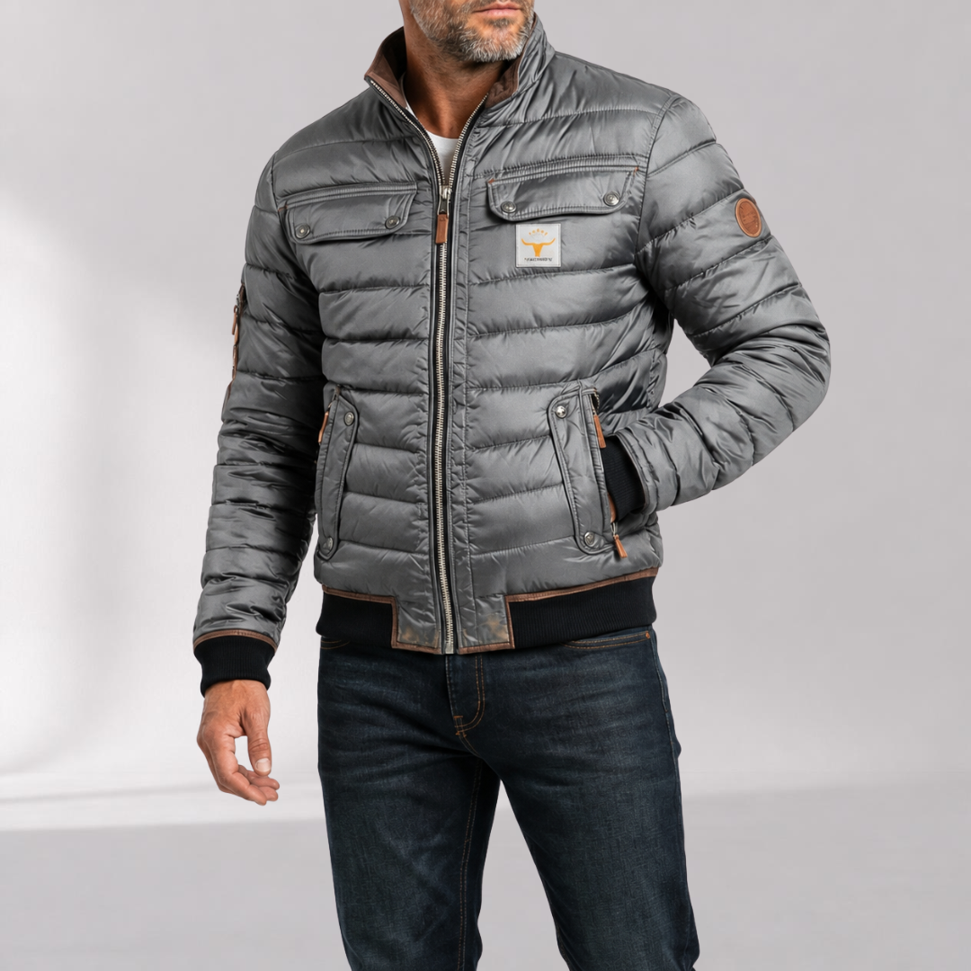 Veste Mi-Saison Style Vintage à Col Montant