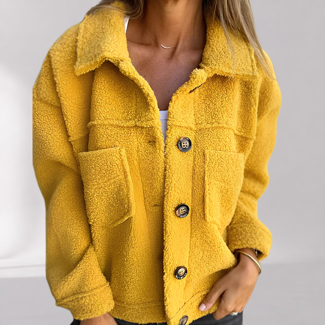 Veste Courte Décontractée à Revers
