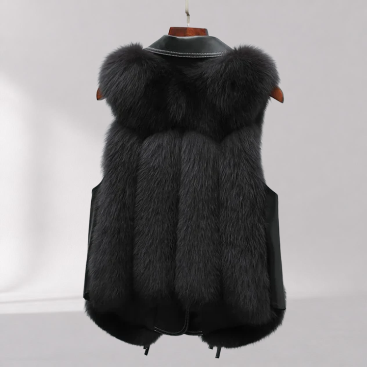 Gilet Élégant Ceinturé en Fausse Fourrure