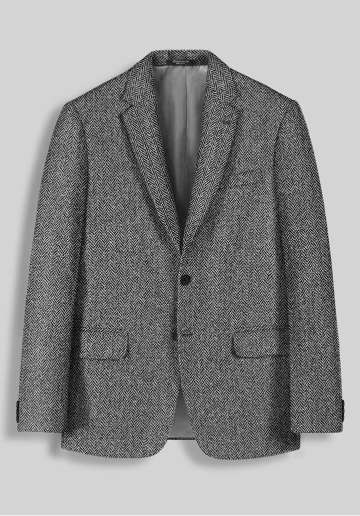 Herredragt i to dele med slim fit, sildebensmønster og enkeltradet jakke