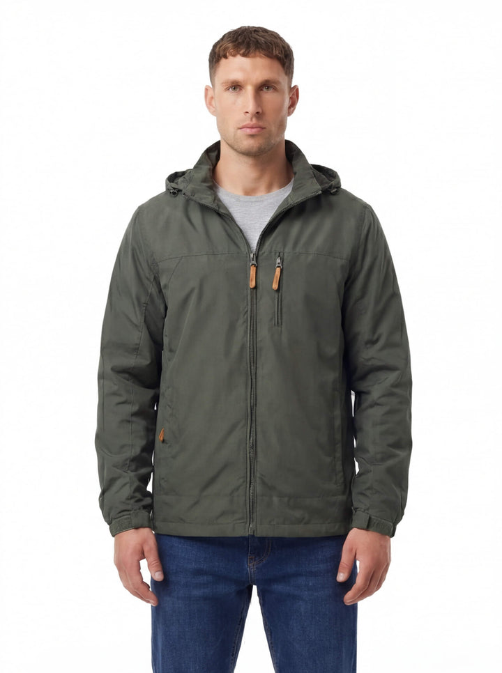 Coupe-Vent Homme Imperméable à Capuche Poche Poitrine