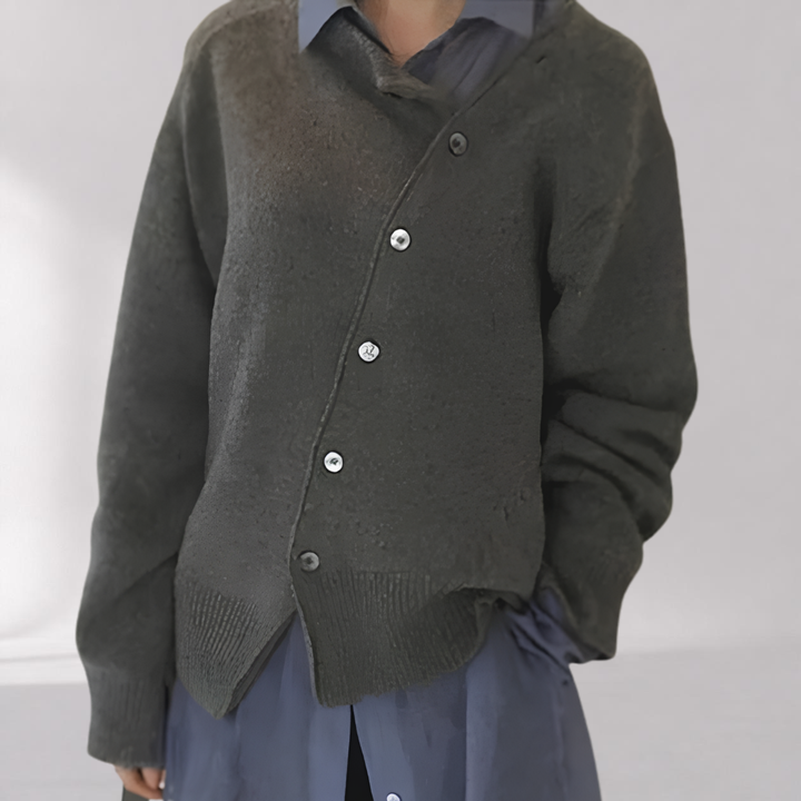 Cardigan Asymétrique Doux en Cachemire