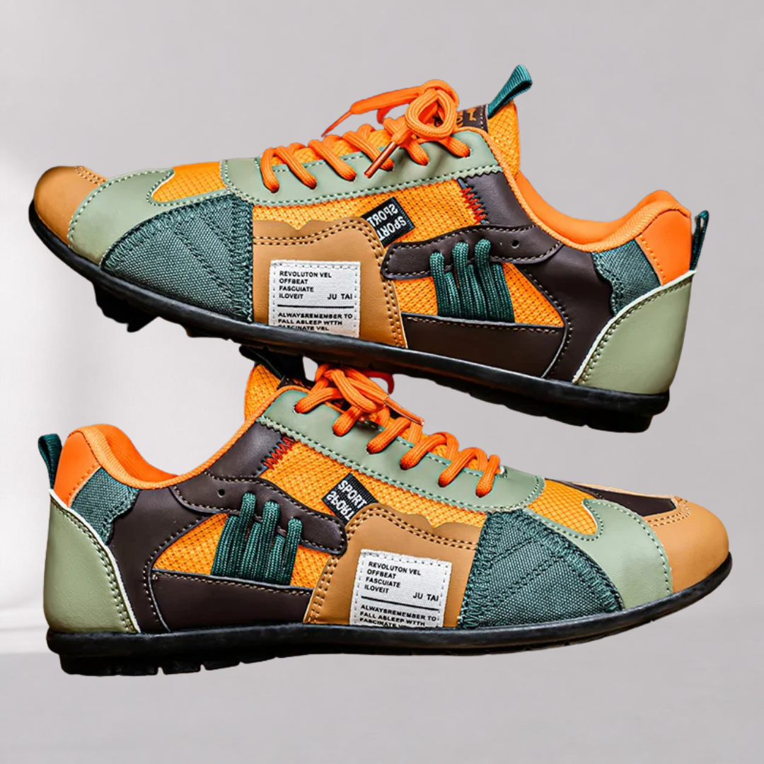 Baskets Rétro Colorées avec Empiècements en Mesh