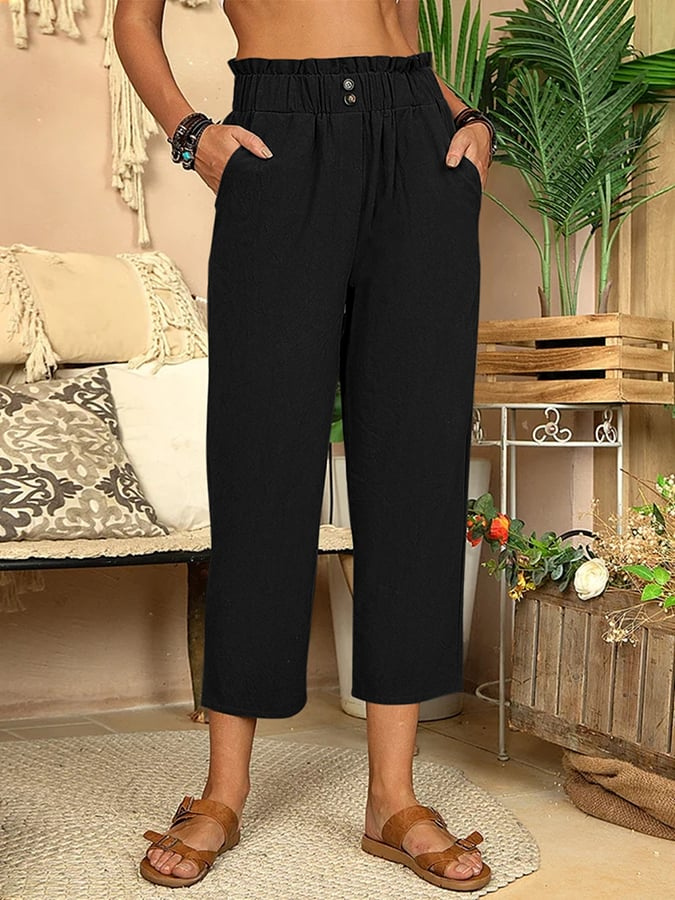 Shayna | Pantalon En Coton Et Lin Pour Femmes